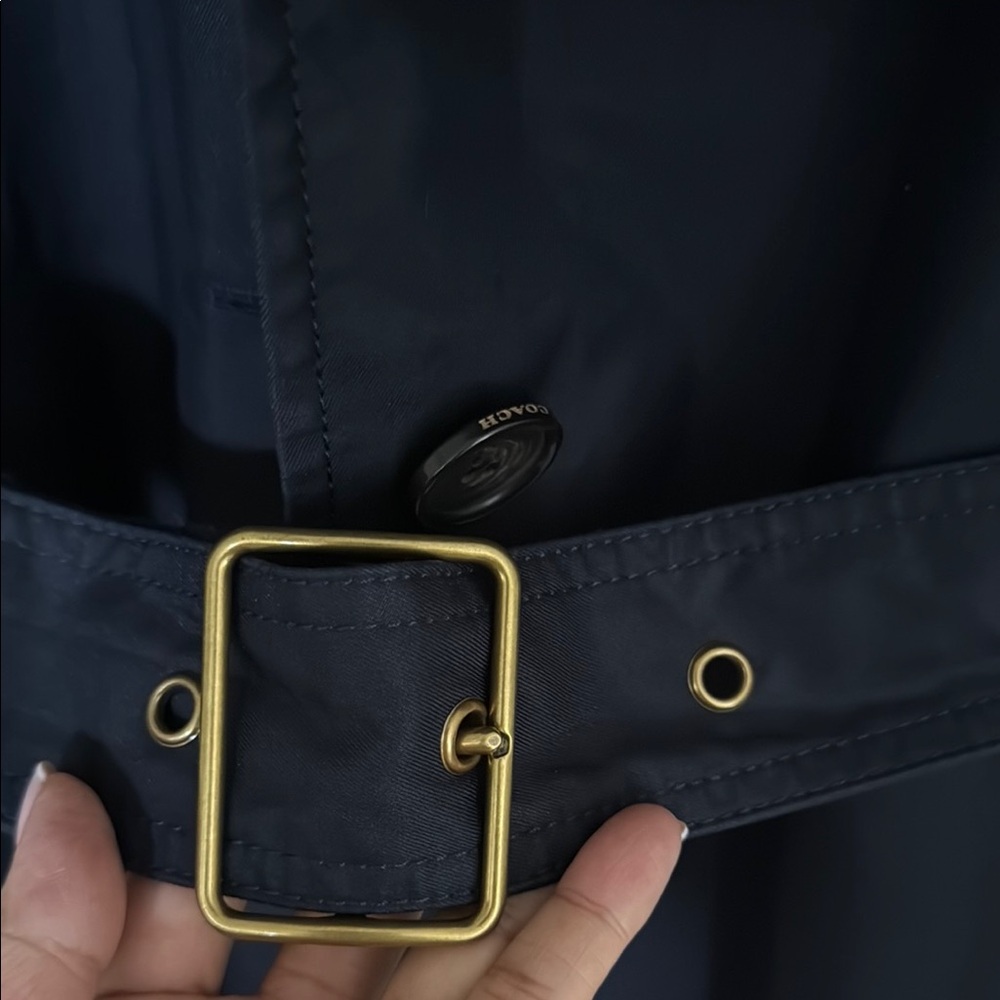 Coach Navy Trench Coat - Picture 7 of 16